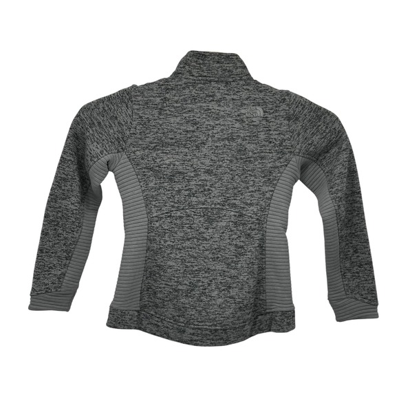 North‎ Face Womens Grey Fleece Jacket Full Zip Size S P Ribbed Panel Active Wear - Picture 3 of 9